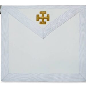 Tablier 30e REAA - Croix Templière Rose - Simili Cuir - Broderie Main - Taille 39*33 cm