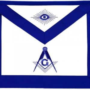 Tablier Maçonnique de Maître RY - Compas 45° - Equerre - Clef – Delta - Simili Cuir - Broderie machine - Taille 35*30 cm