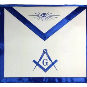 Tablier Maçonnique d'Apprenti - Compagnon RY - Equerre et Compas - G - Simili Cuir - Broderie machine - Taille 39*33 cm