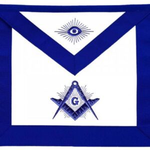 Tablier Maçonnique de Maître RY (Rite d'York) - Equerre et Compas, Œil, G - Simili Cuir - Broderie machine - Taille 39*33 cm