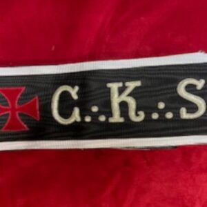 Cordon 30e REAA - C:.K:.S:. - Croix Templière Rouge - Rosasse Blanche - Broderie Machine - Taille 90*11 cm