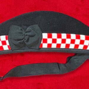 Couvre chef de Maître Maçon REAA - Glengarry - Damier Rouge Blanc - Coton mat – Taille 59 cm - Rouge et Blanc