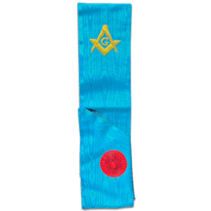 Cordon de Maître RF - Equerre et Compas - G - Brodé Main - Haute Qualité - Broderie Main - Taille 95*11 cm - Haute Qualité