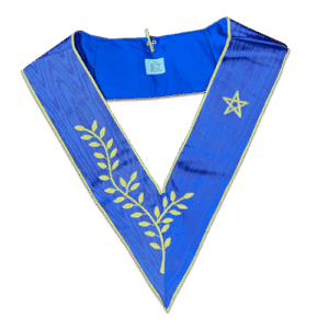 Sautoir 4e TFPM - REAA - Branche d'Acacia - Etoile Dorée - brodé main - Broderie machine – Taille 52*2*11 cm