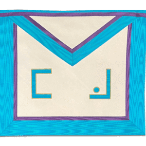 Tablier de Maître RMM - Liseré Bleu - Simili Cuir - Broderie Machine – Taille 39*33 cm