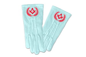 BJ GANTS BLANCS COMPAS EQUERRE ACACIAS G BRODéS ROUGE 2