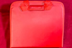 B J PORTE DECORS ROUGE DOUBLE MANCHES SOUPLES LIEN SIMILI CUIR ZIP INTERIEUR NOIR 2 (2)