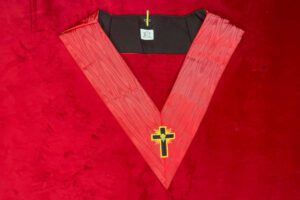 B J SAUTOIR 18TH REAA CROIX NOIRE ROSE DOREE HE