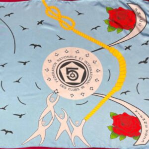 Foulard Personnalisé allégorie maçonnique avec logo C50 en véritable soie