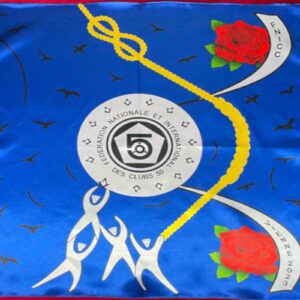 Foulard Personnalisé allégorie maçonnique avec logo C50 en véritable soie