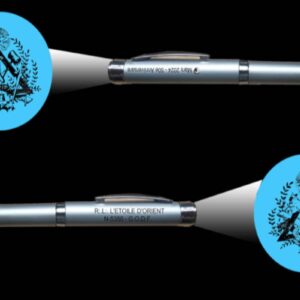Stylos Torche avec Blason Maçonnique Personnalisé - Lot de 150 unités minimales - en couleur argent-métal