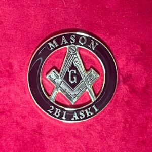Médaille Maçonnique honorifique autoadhésive, MASON - 2B1  ASK1, avec Equerre-Compas G dorés, fond couleur au choix