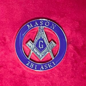 Médaille Maçonnique honorifique autoadhésive, MASON - 2B1  ASK1, avec Equerre-Compas G dorés, fond couleur au choix