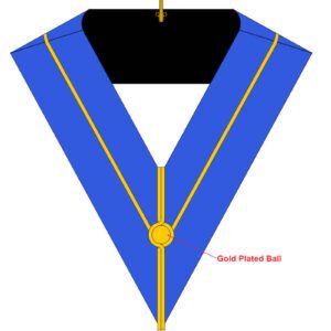 Sautoir en bleu Turquois avec liseré doré  type Ordre de Saint-Gilles - deux options de Personnalisation