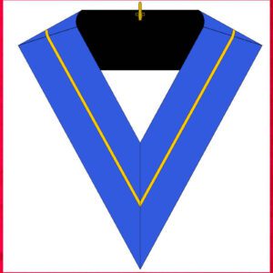 Sautoir en bleu Turquois avec liseré doré  type Ordre de Saint-Gilles - deux options de Personnalisation