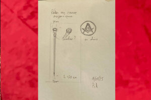 B J – CANNE MAITRE CEREMONIE POMMEAU DEVISABLE DESSIN 3